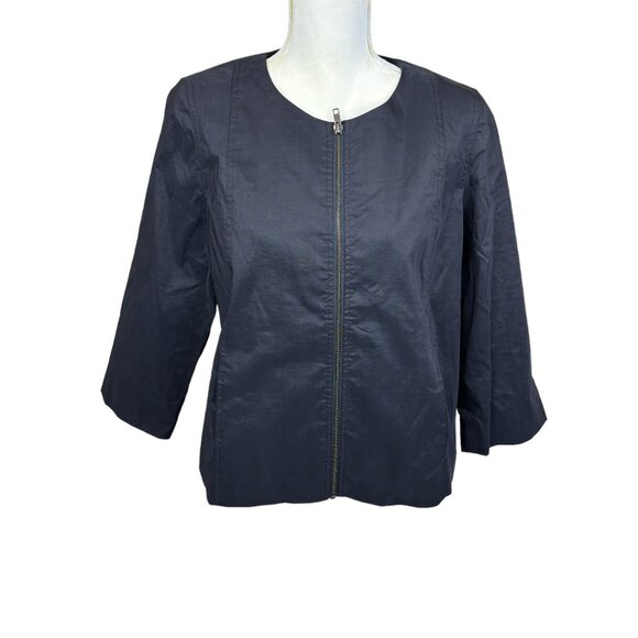 Eileen Fisher jacket/coat, size Medium, ramie, zipper, stretch, dressy, office - Picture 15 of 15